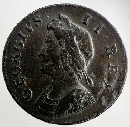 1731 George II 2nd Farthing Coin | Very High Grade