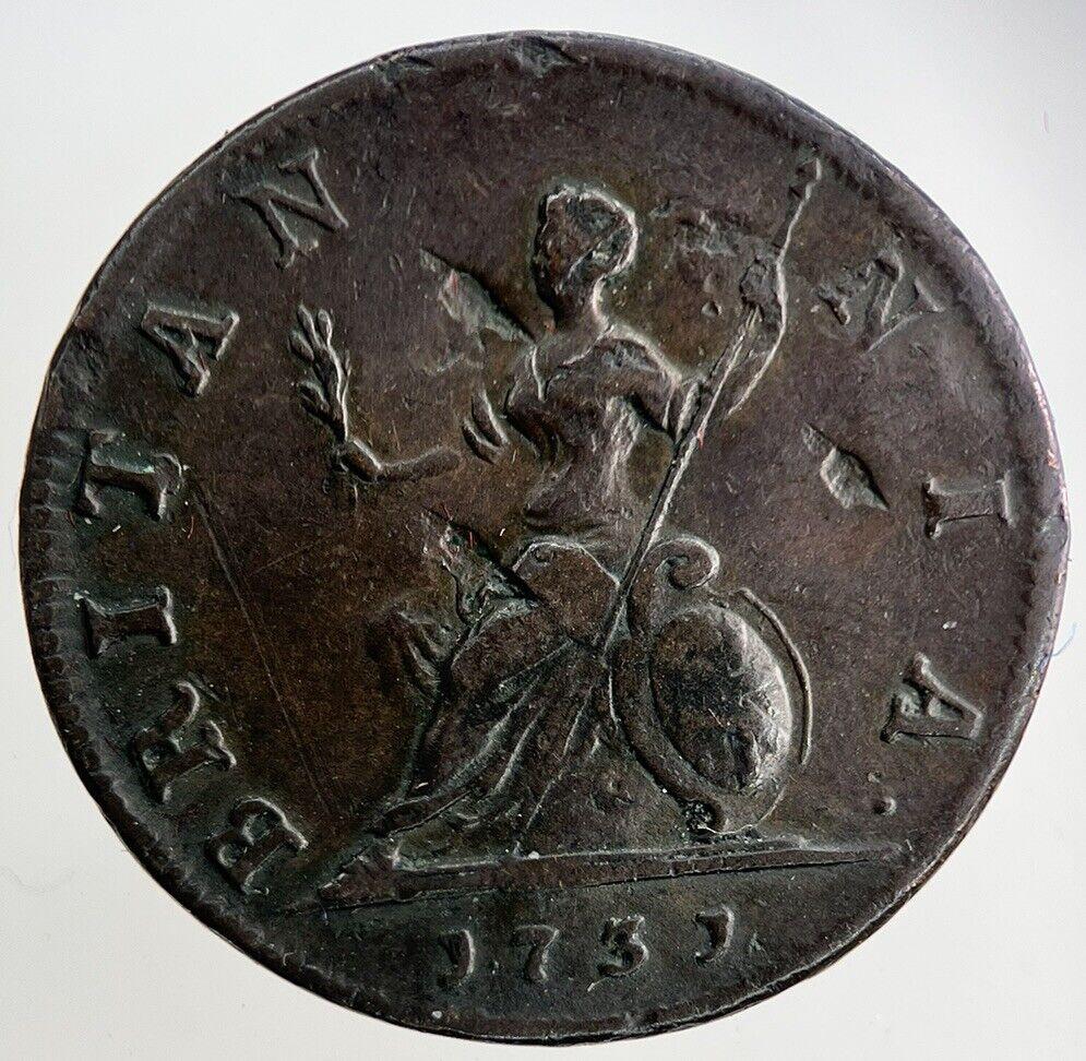 1731 George II 2nd Farthing Coin | Very High Grade