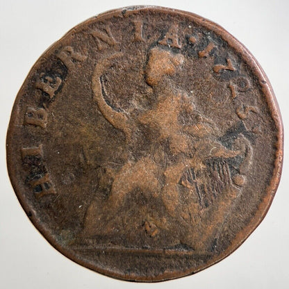 1723 Irish Hibernia Harp Half-Penny Coin | Collectable Grade