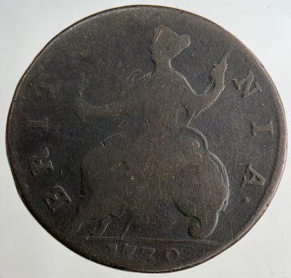 1730 George II 2nd Half-Penny Coin | Collectable Grade