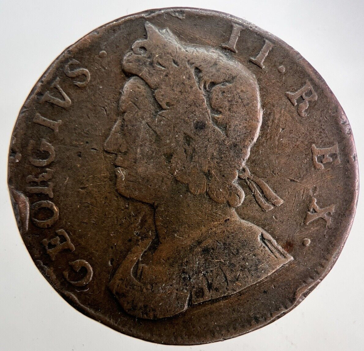 1733 George II 2nd Half-Penny Coin | Fine Collectable Grade