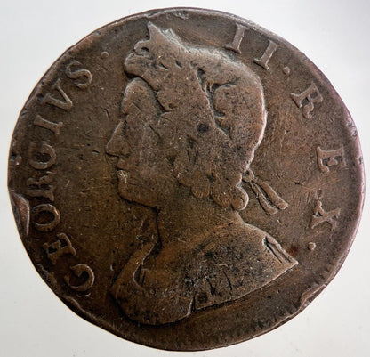 1733 George II 2nd Half-Penny Coin | Fine Collectable Grade
