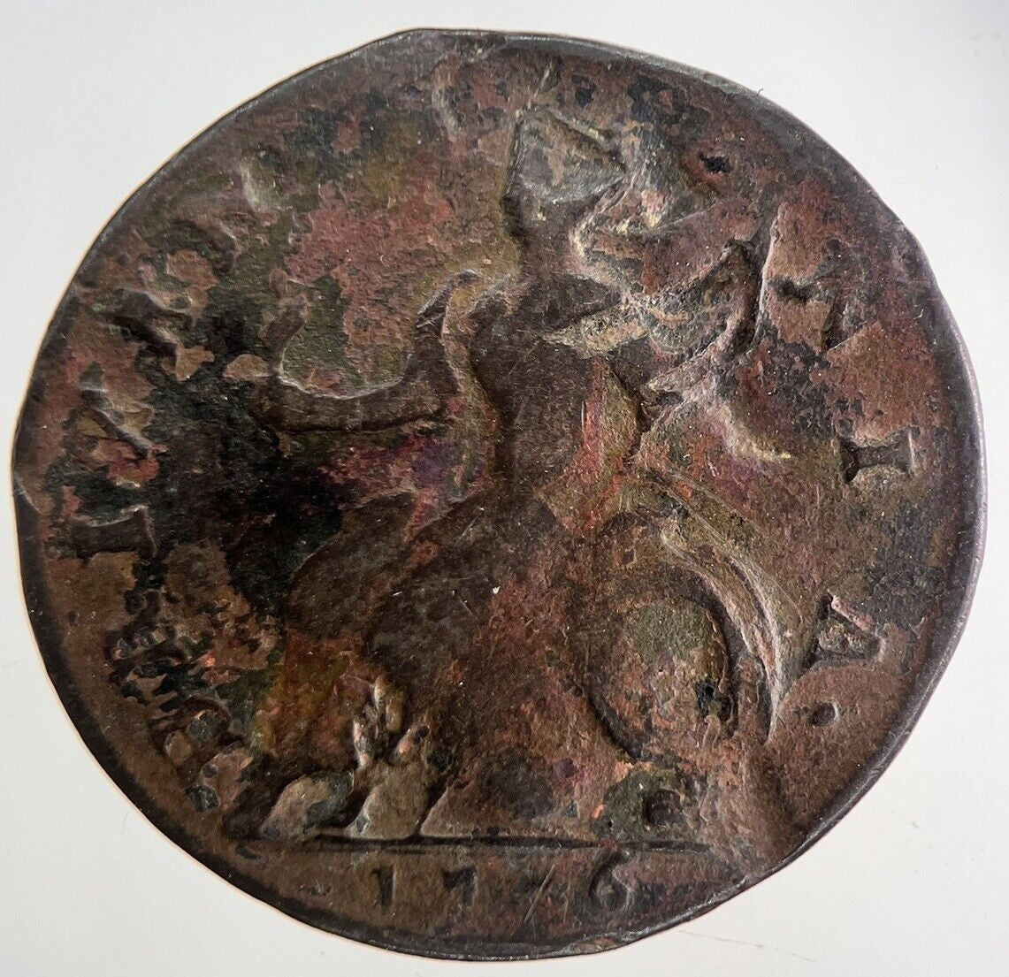 1736 George 2nd II Half-Penny Coin | Collectable Grade