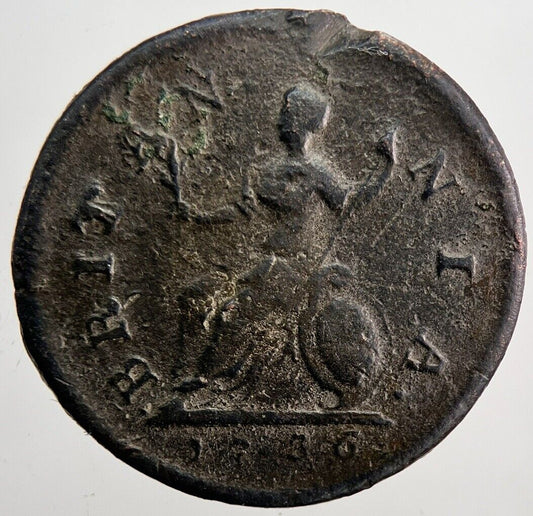 1736 George II 2nd Farthing Coin | Collectable Grade | a6044