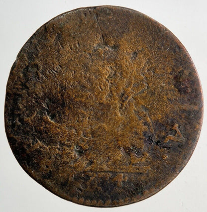 1734 George II 2nd Farthing Coin | Fair Grade