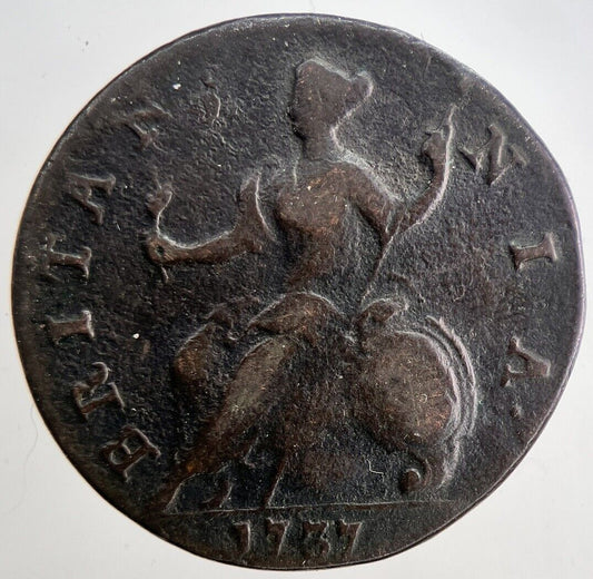 1737 George 2nd II Half-Penny British Coin | Fine Collectable Grade | a6478