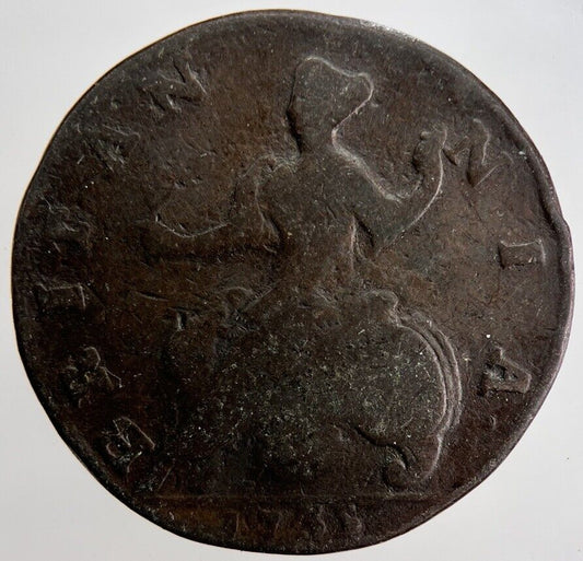 1735 George II 2nd Half-Penny Coin | Collectable Grade | a2416