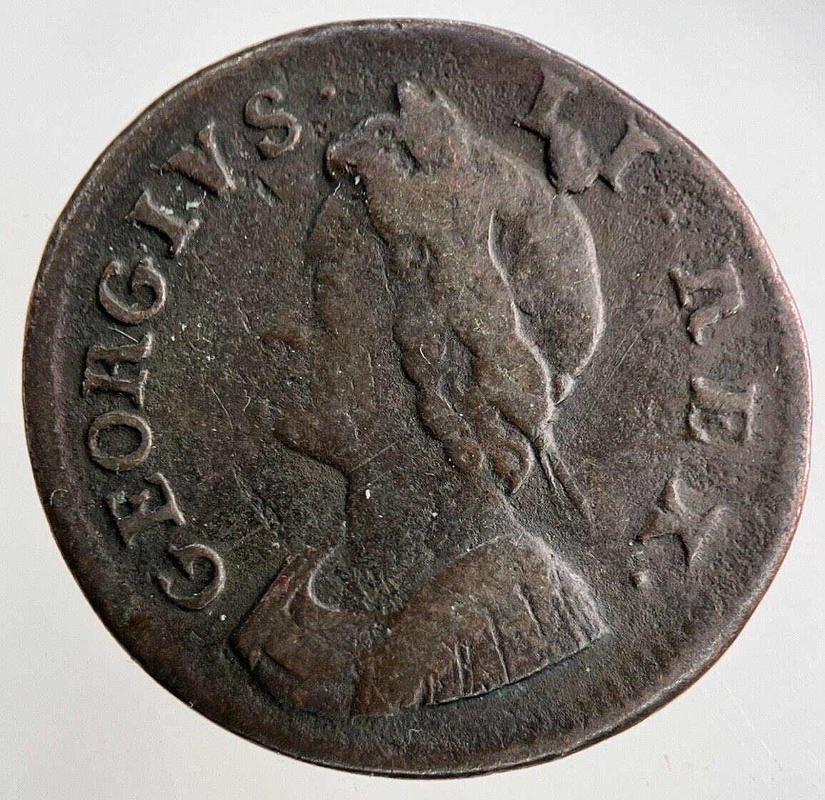 1733 George II 2nd Farthing Coin | Fine Collectable Grade