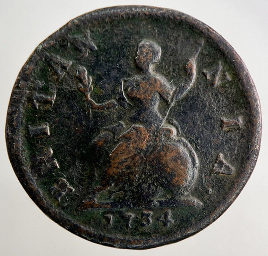1734 George II 2nd Farthing Coin | Fine Collectable Grade