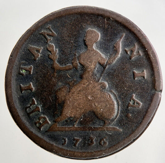 1736 George II 2nd Farthing Coin | Fine Collectable Grade