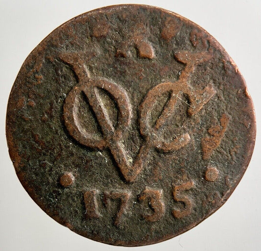 1735 Netherlands East Indies 1 Duit Coin | Fine Collectable Grade
