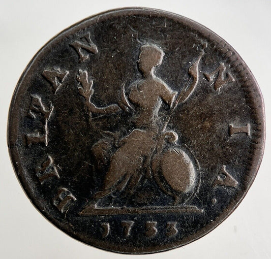 1733 George II 2nd Farthing Coin | Fine Collectable Grade