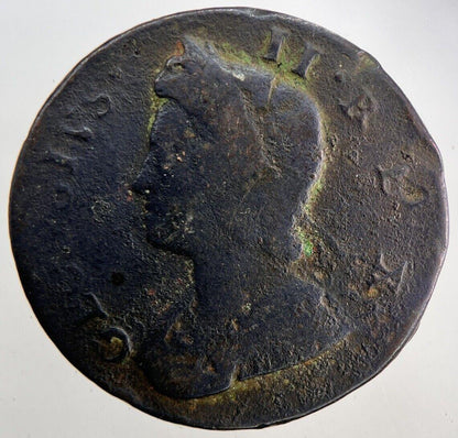 1734 George II 2nd Half-Penny Coin | Fine Collectable Grade