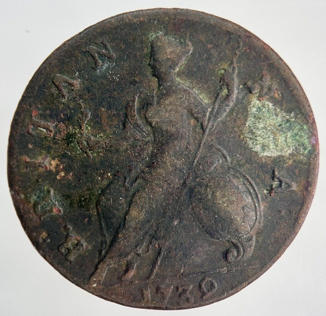 1739 George 2nd II Half-Penny Coin | Collectable Grade | a1987