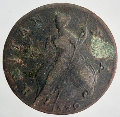 1739 George 2nd II Half-Penny Coin | Collectable Grade | a1987