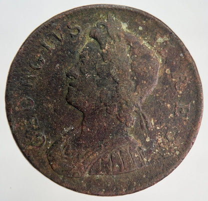 1739 George 2nd II Half-Penny Coin | Collectable Grade | a1987