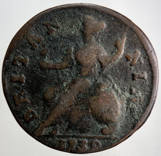 1739 George II 2nd Half-Penny Coin | Collectable Grade | a2961