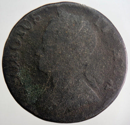 1742 George II 2nd Half-Penny Coin | Worn Grade | a2520