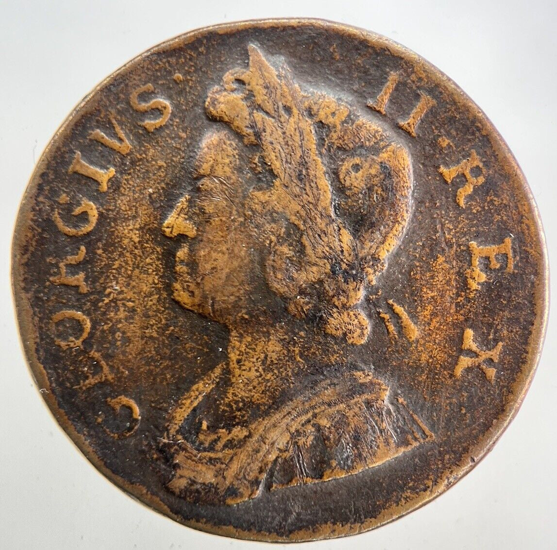 1739 George II 2nd Half-Penny Coin | Fine Collectable Grade