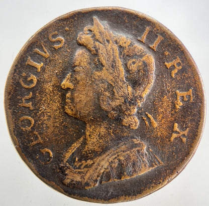 1739 George II 2nd Half-Penny Coin | Fine Collectable Grade
