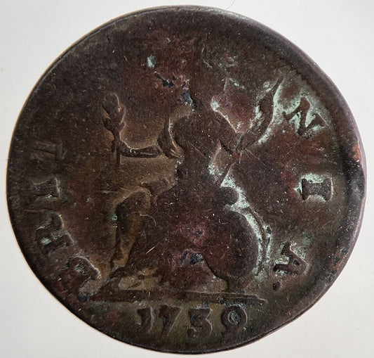 1739 George II 2nd Farthing Coin | Collectable Grade | a7934