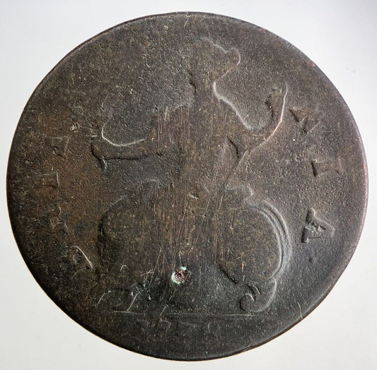1738 George II 2nd Half-Penny Coin | Collectable Grade
