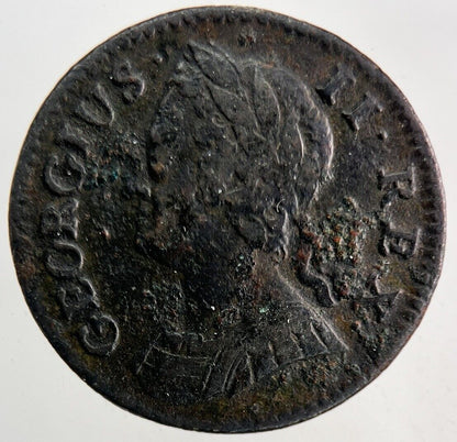 1744 George II 2nd Farthing Coin | Very High Grade