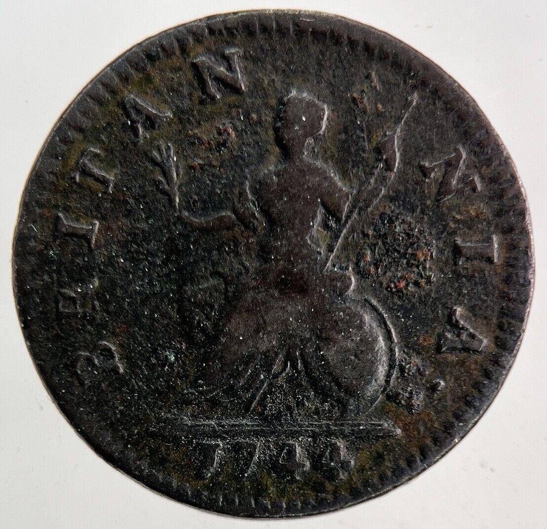 1744 George II 2nd Farthing Coin | Very High Grade