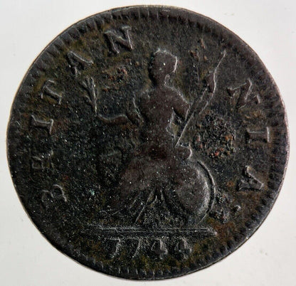 1744 George II 2nd Farthing Coin | Very High Grade