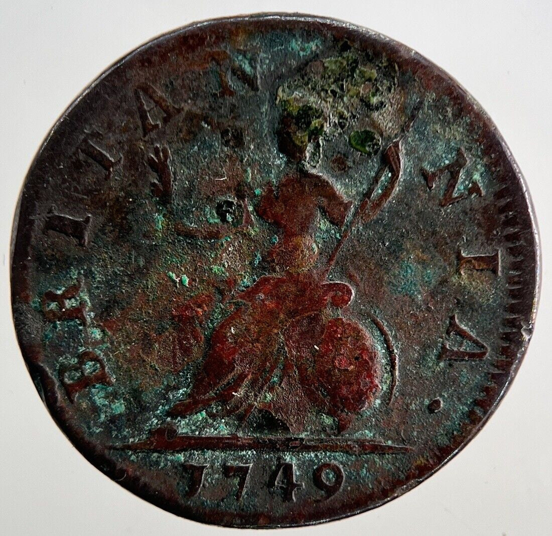 1749 George II 2nd Farthing Coin | Very High Grade