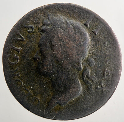 1747 George II Irish Hibernia Half-Penny Coin | Fine Collectable Grade | a9365