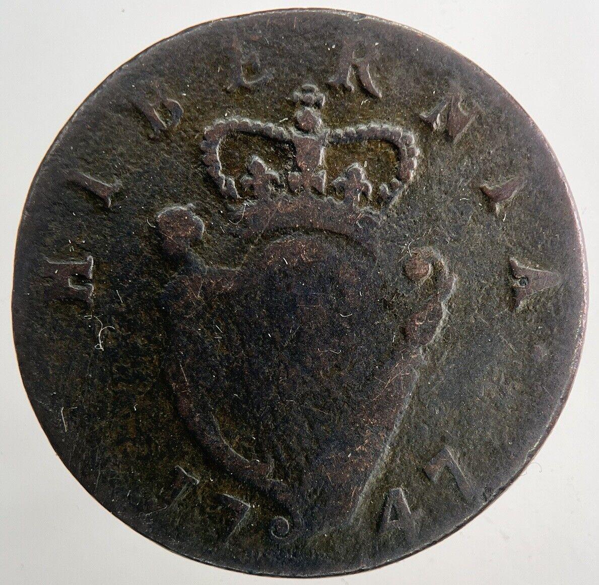 1747 George II Irish Hibernia Half-Penny Coin | Fine Collectable Grade | a9365