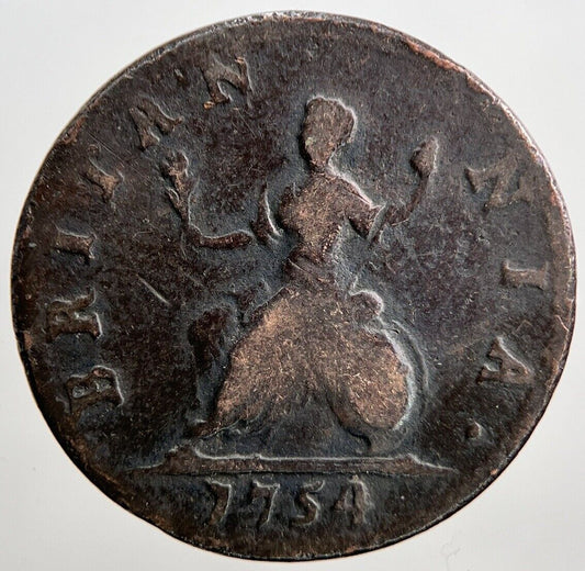 1754 George II 2nd Farthing | British Copper Coin | Collectable Grade | a2162