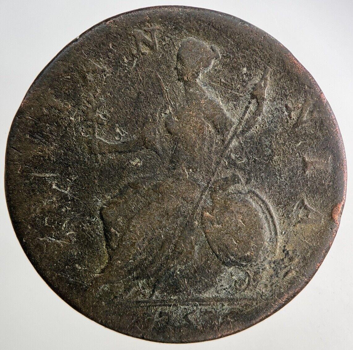 1753 George II 2nd Half-Penny Coin | Collectable Grade