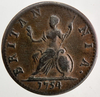 1754 George II 2nd Farthing Coin | Very High Grade
