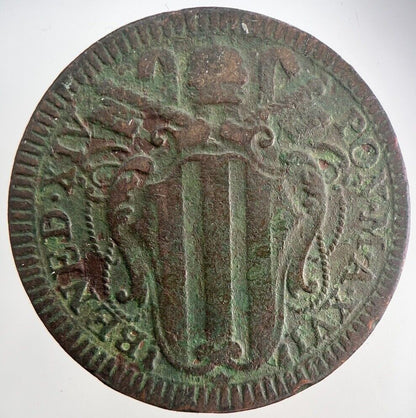 1756 Italy Papal States VN Baiocco Coin | Fine Collectable Grade