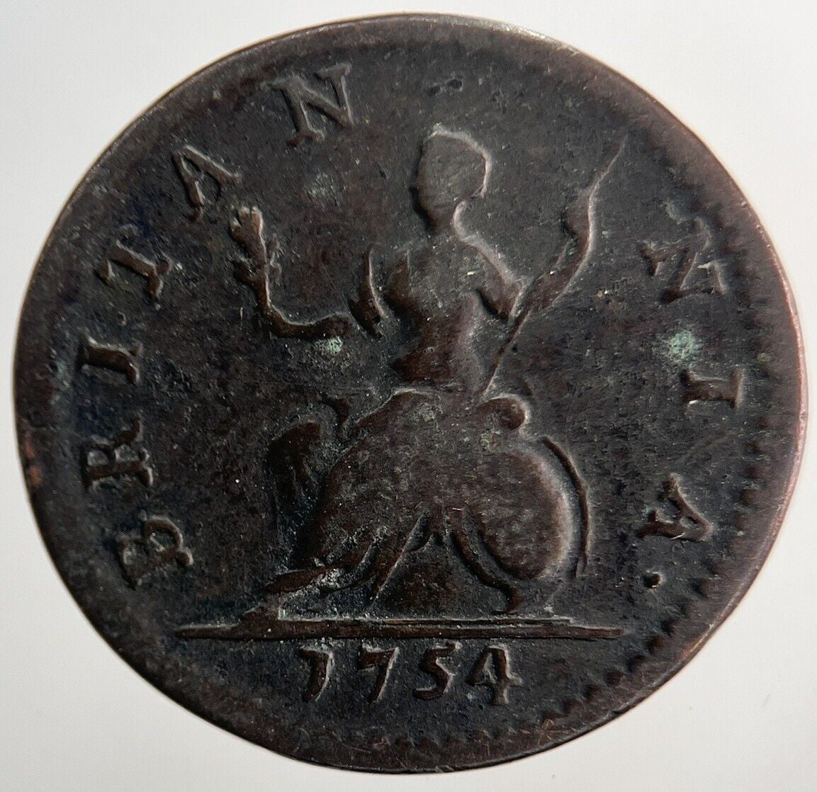 1754 George II 2nd Farthing Coin | Fine Collectable Grade | a5391