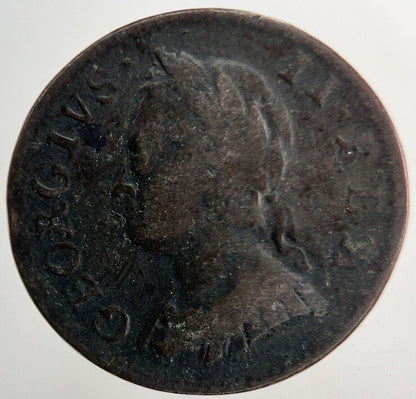 1754 George II 2nd Farthing Coin | Fine Collectable Grade | a5391