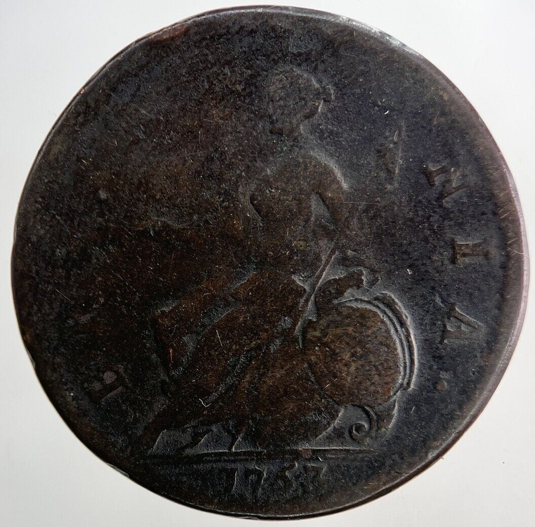 1753 George 2nd II Half-Penny British Coin | Collectable Grade