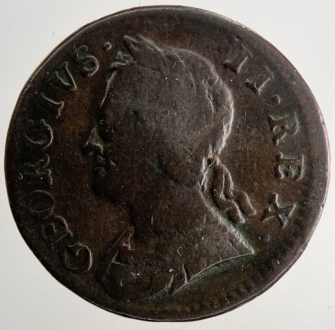 1754 George II 2nd Farthing Coin | Fine Collectable Grade | a9647