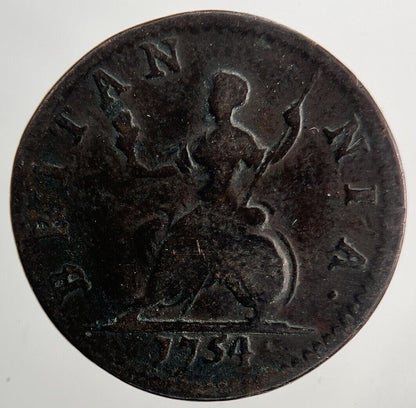 1754 George II 2nd Farthing Coin | Fine Collectable Grade