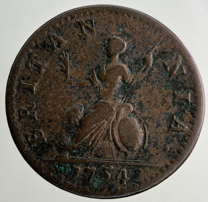 1754 George II 2nd Farthing Coin | Fine Collectable Grade