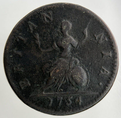 1754 George II 2nd Farthing Coin | Fine Collectable Grade