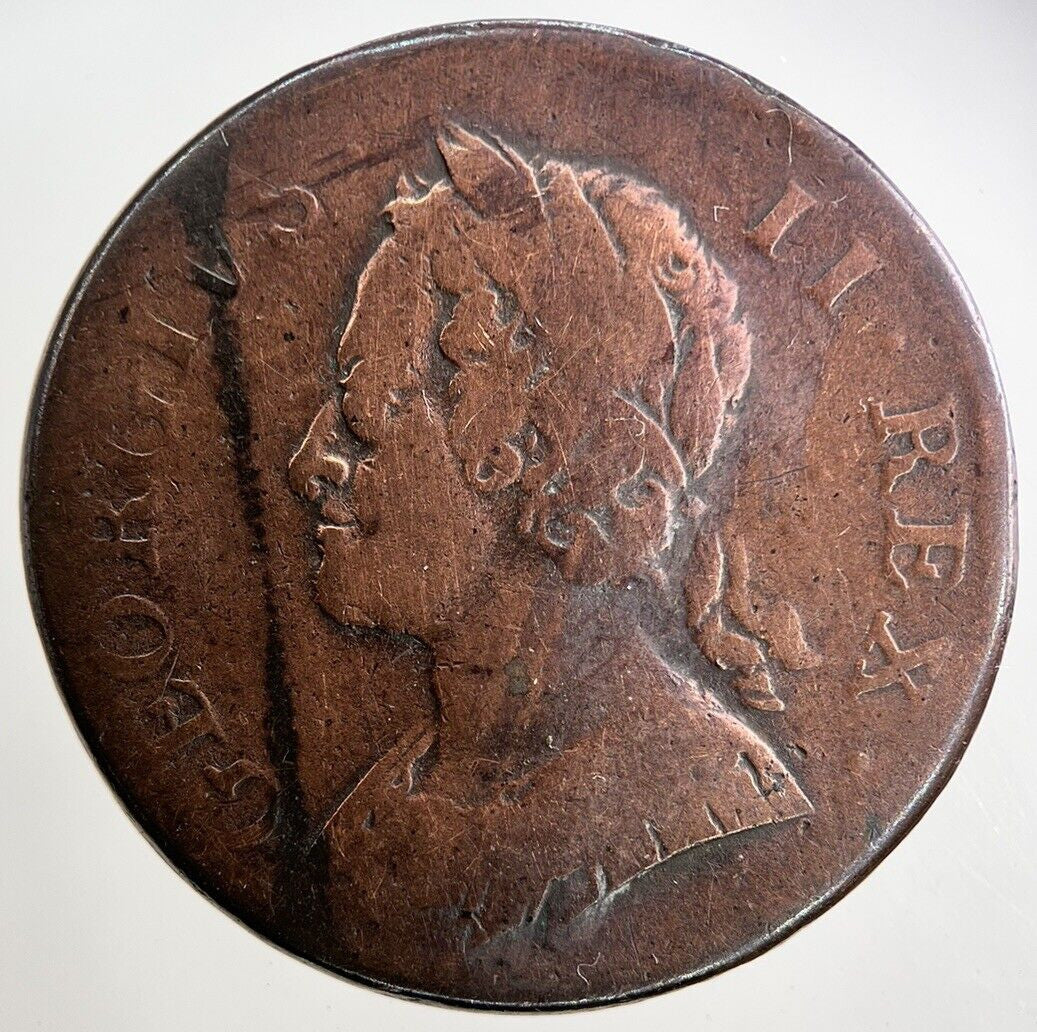 1753 George II 2nd Half-Penny Coin | Collectable Grade