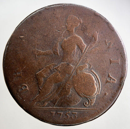 1753 George II 2nd Half-Penny Coin | Collectable Grade