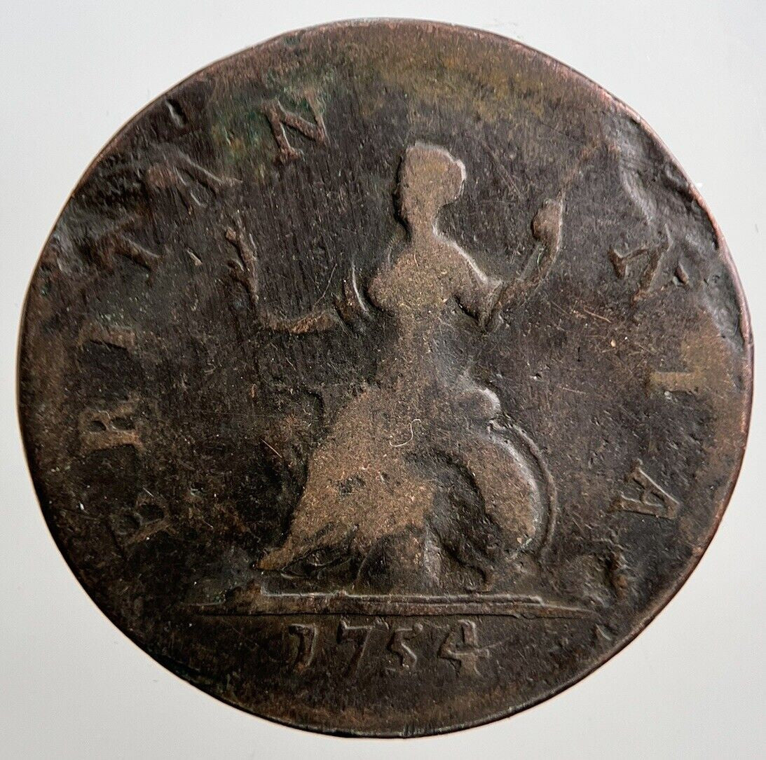 1754 George II 2nd Farthing | British Copper Coin | Collectable Grade | a2160