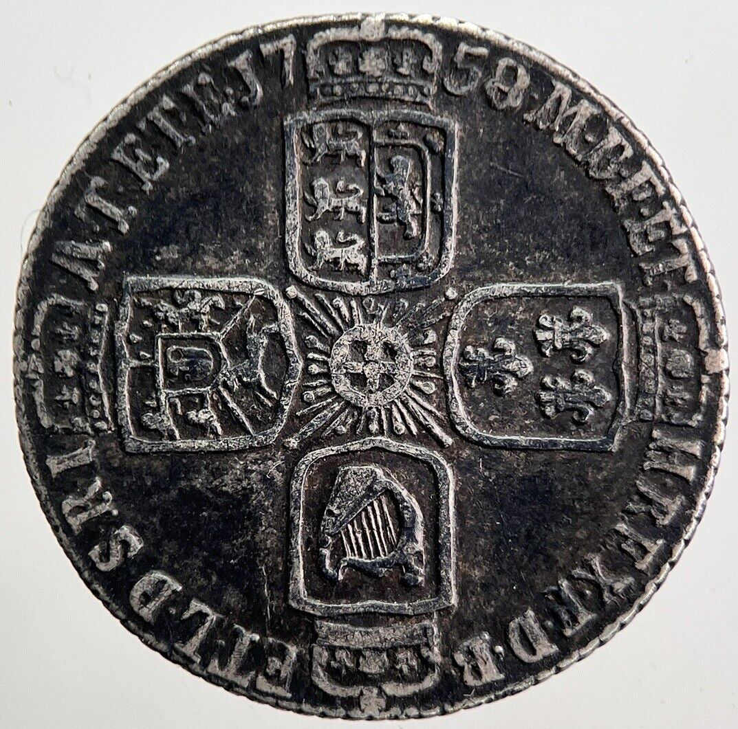 1758 George II 2nd Sixpence Silver Coin | Fine Collectable Grade | a5001