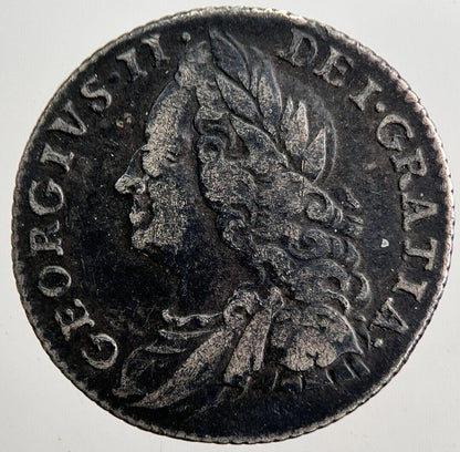 1758 George II 2nd Sixpence Silver Coin | Fine Collectable Grade | a5001