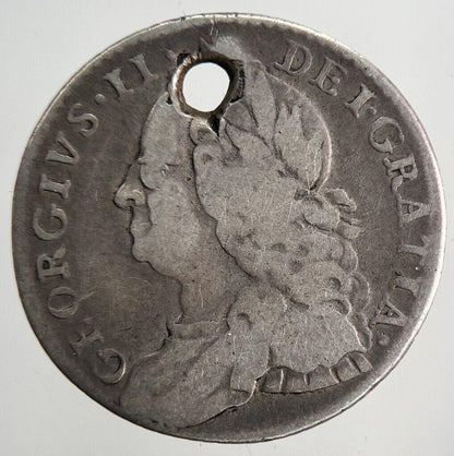 1757 George 2nd II Sixpence Silver Coin | Collectable Grade | a9891