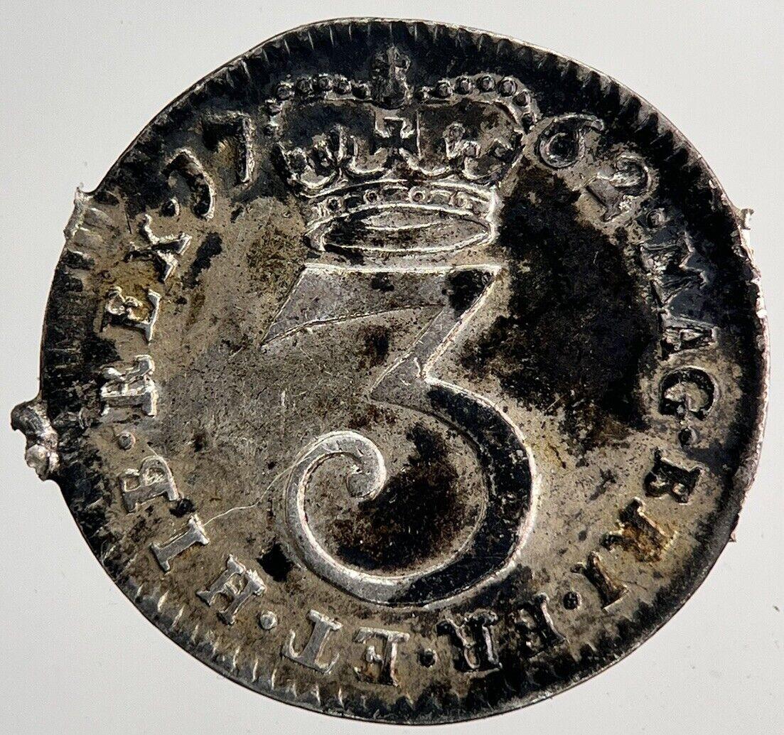1762 George III 3rd Maundy Three-Pence Silver Coin | Fine Collectable Grade